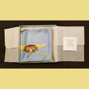 Tiffany & Co. Sunflower LT Blue Printed Silk Scarf